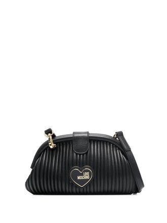 Love Moschino pleated cross body bag - women - Polyurethane - OS - Black
