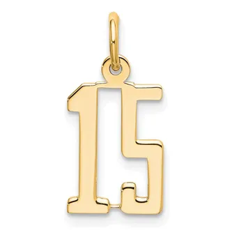 Diamond2Deal 14k Yellow Gold Small Elongated Number Charm Pendant