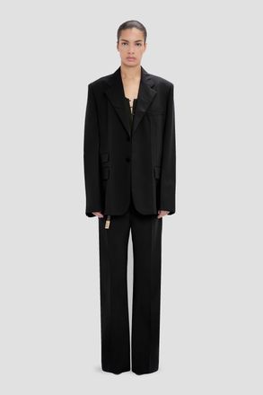 Victoria Beckham Step Collar Tailored Jacket In Black 10