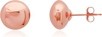 MAX + STONE Solid 14k Rose Gold Half Button Earrings with Gold Butterfly Back 4MM-8MM