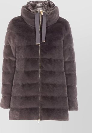 Herno faux fur high neck down jacket