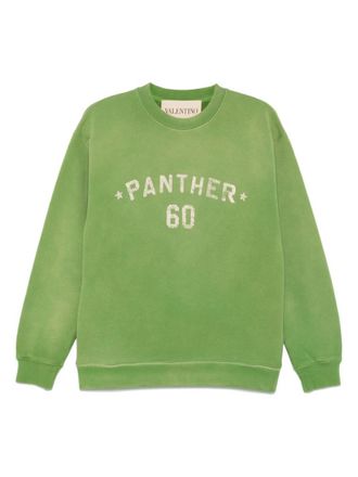 Valentino Green Round Neck Logo Sweatshirt