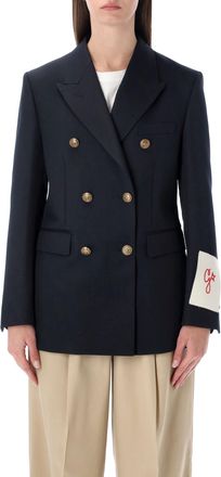 Golden Goose Womens Wool Double-breasted Blazer Jacket - Dark Blue - Size EU 34 (Womens)