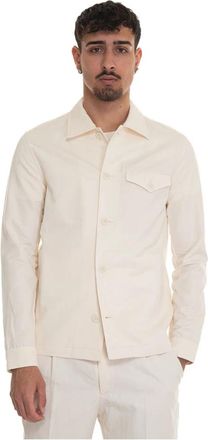 Hindustrie Knoopsluiting Overshirt met Borstzak - Heren - Zomerjassen - Beige - 3XL - Katoen - Jassen