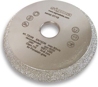 Sigma Muela Profesional 72v10s &oslash; 115 Mm Ray 10 Para Sigma Jolly Edge 37a1d 37a1pd