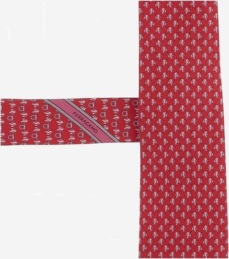 Ferragamo Mens Silk Tie Red Ties & Bow