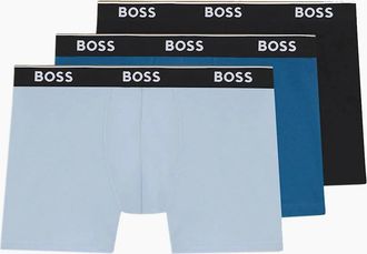 HUGO BOSS Mens Boss Black BOSS 3 PACK BOXER LIGHT BLUE - Size: 32/38