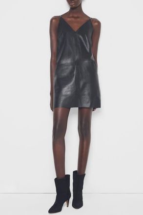 AS by DF Ryder Upcycled Leather Dress in Black at Nordstrom, Size X-Small