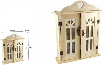 Trade Shop Trade Shop - Cassetta Portachiavi Legno 6 Ganci Appendi Chiavi Muro Per Decoupage