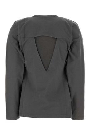 Jil Sander Womens Dark Grey Cotton T-Shirt Pebble Exterior