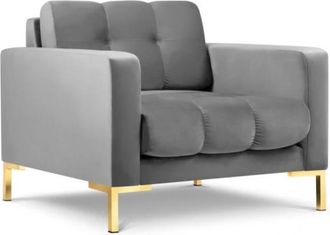 BLOOMINGLOFT Designsessel Mamaia mit Samtbezug - Hellgrau