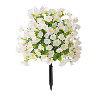 OEM Flor Artificial De Campanilla, Estaca Para Tierra, - Blanca