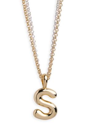 Argento Vivo Puffy A Initial Pendant Necklace in Two Tone at Nordstrom
