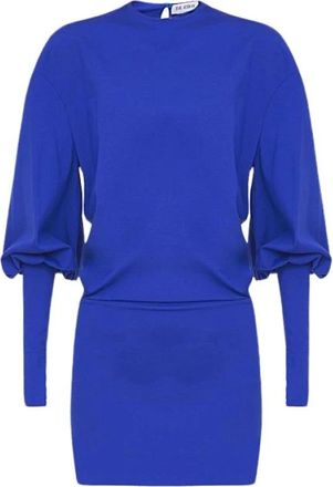 The Attico Korte Gedrapeerde Elektrisch Blauwe Jurk - Dames - Korte kleedjes - Blauw - S - Rayon - Kleedjes