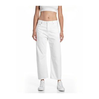 Replay Cropped Jeans, female, White, Size: W25 Janie Barrel Fit Jeans
