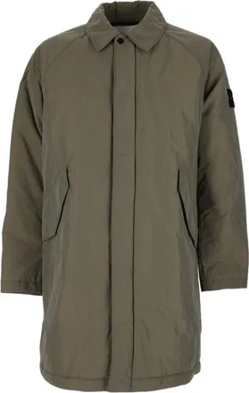 Stone Island Military Green Minimalist Concealed Pocket Coat
