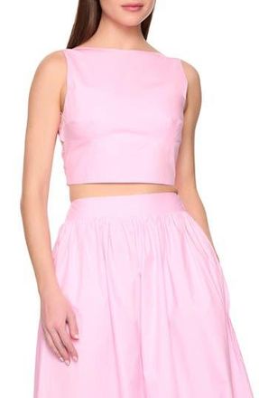 Susana Monaco Open Bow Back Cotton Poplin Top in Pastel Pink at Nordstrom Rack, Size X-Large