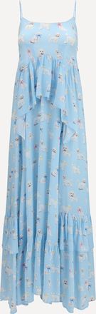 Fiorucci Abito lungo a balze con stampa barboncino Woman 40