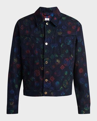 Casablanca Men & apos;s Heat Map Denim Jacket