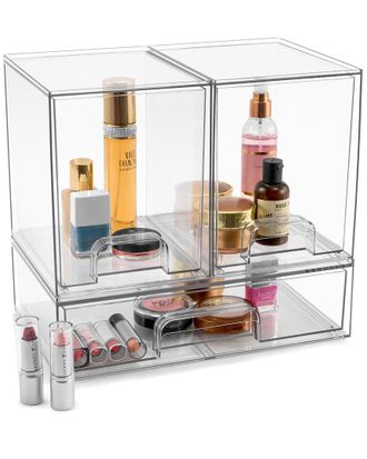 Sorbus Set Of 3 Acrylic Pull-Out Makeup Storage Containers