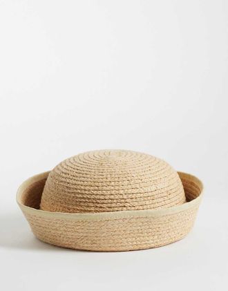 Arket cappello estivo di paglia con chiusura a scatto in beige-Neutro