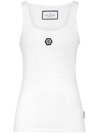 Philipp Plein Top con applicazione - Bianco