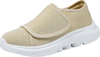 Generic Womens Casual Shoes Mesh Fly Woven Spring Summer Autumn Comfortable Mother Shoes Light Single Shoes Casual Shoes Ice Hockey Shoes Women, beige, 8.5 UK