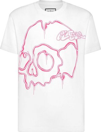 Philipp Plein Dripping Skull cotton T-shirt - men - Cotton - XXXXL - White