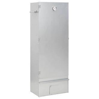 Berkfield Home BBQ Oven Smoker with Table Galvanised Steel in Silver