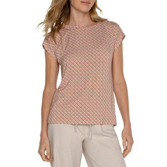 Liverpool L.A. Geometric Print Knit Top in Beige Geo Multi at Nordstrom Rack, Size X-Large