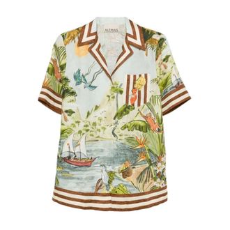 Alemais Dames, Blouses & Shirts, Veelkleurig, Maat: XS Linnen