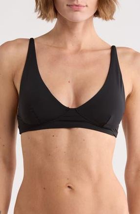 Billabong Sol Searcher Cami Plunge Bikini Top in Black Pebble at Nordstrom Rack, Size X-Large