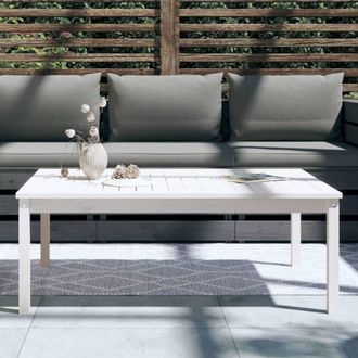 Berkfield Home Garden Table White 121x82.5x45 cm Solid Wood Pine