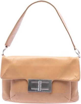 Chanel Pre-owned Vintage Shoulder Bag - Dames - Vintage Schoudertas - Bruin - ONE Size - Leer - Vintage