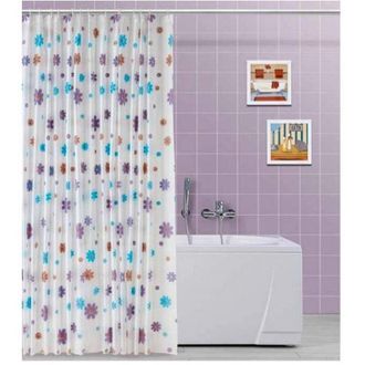 Trade Shop Trade Shop - Tenda Doccia In Vinile Con Ganci Impermeabile 180 X 200 Cm Con Fiori