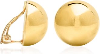 Ross-Simons Italian 14mm 18kt Gold Over Sterling Dome Clip-On Earrings