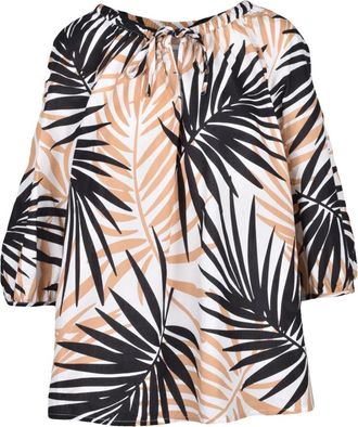 Marina Rinaldi Blusa in cotone - Dames - Blouses - Veelkleurig - XL - Katoen - Overhemden
