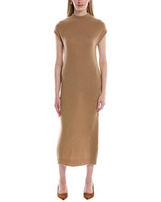Alberta Ferretti Funnel Neck Cashmere Midi Sweaterdress