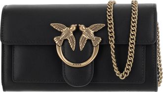 Pinko Black Love Simply Leather Shoulder Bag