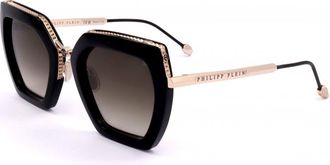 Philipp Plein Womens SPP097S-0700 SPP097S 53 0700 Sunglasses - Black - One Size