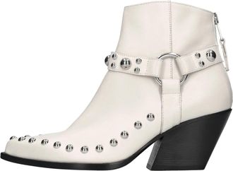 Elena Iachi Texas Su&egrave;de Enkellaarsjes Studs - Dames - Cowboylaarzen - Wit - 36 EU - Su&egrave;de - Schoenen