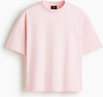 H&M Kastiges T-Shirt in Loose Fit - Pink