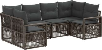 vidaXL Conjunto De Sof&aacute;s De Jard&iacute;n 6 Uds. 6-n&uacute;mero De Plazas Gris Vidaxl