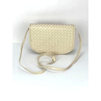 Bottega Veneta Pre-owned Cross Body Bags, female, White, Size: ONE SIZE Pre-owned Leather Shoulder Bag