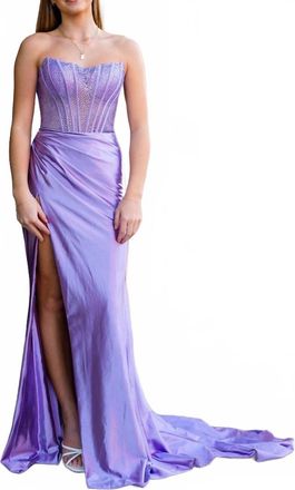 Sherri Hill Strapless Prom Dress In Purple