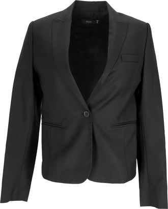 Joseph Joseph Pre-owned Womens Single-Breasted Blazer with Pockets in Black Wool - Size EU 42 (Womens)