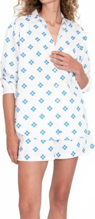 Kule Womens The Reine Shorts In White/royal Blue