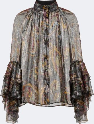 Etro Printed silk-blend blouse
