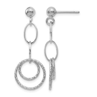 Diamond2Deal 14K White Gold Drop Dangle Earrings