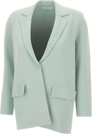 KANGRA Jassen, Dames, Groen, S, Leer, Milano Stitch Viscose Blend Blazer